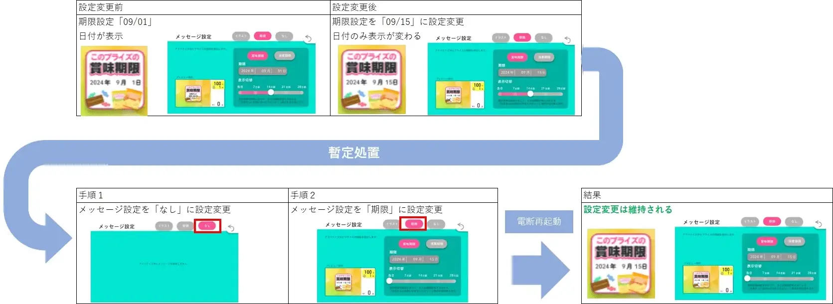 日付暫定対処方法